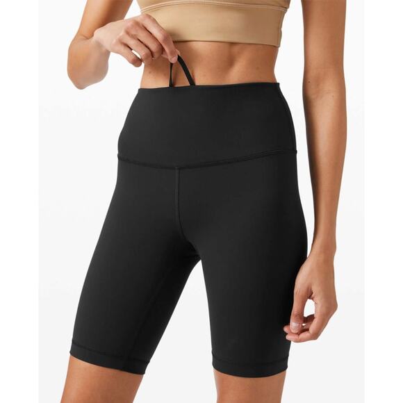 Lululemon Wunder Train High-Rise Short 8” Black 10 Fast Dry Workout Bike Shorts - Picture 1 of 11